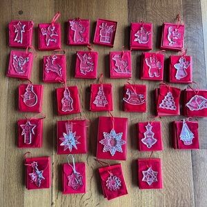 Baccarat Noel Crystal Christmas Ornament Lot 1993 1995-2020 Nearly Completea